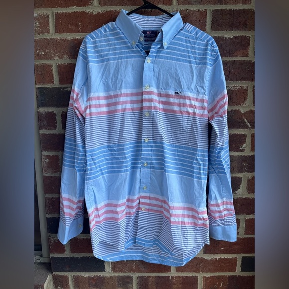 Vineyard Vines Men’s Oceaneer Striped Tucker Shirt Size Medium - Picture 3 of 8
